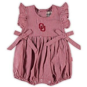 Oklahoma Sooners Crimson Gingham Ruffled Bodysuit 18M